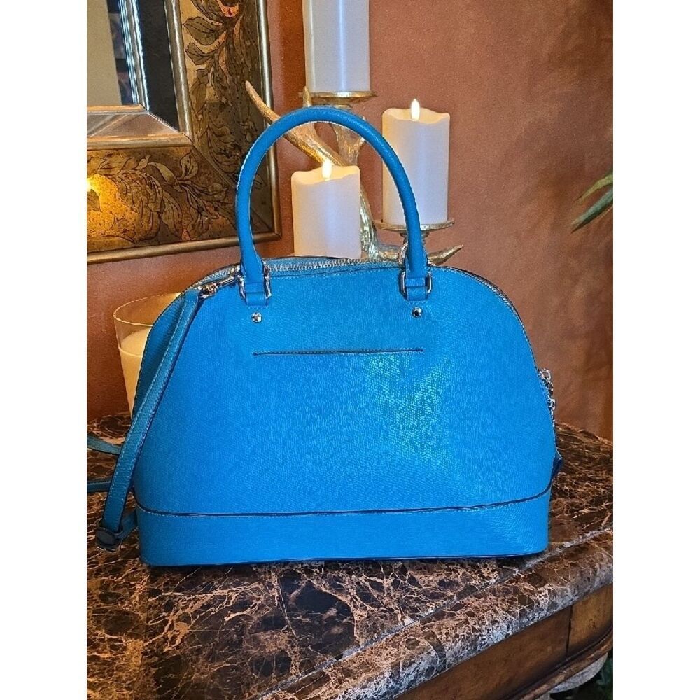 Coach Turquoise Dome Satchel - Structured Leather Handbag - Picture 6 of 16